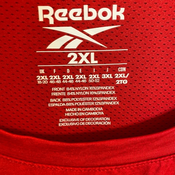 NWT Men’s Red Reebok Textured Active Tee Size XXL - Picture 10 of 15